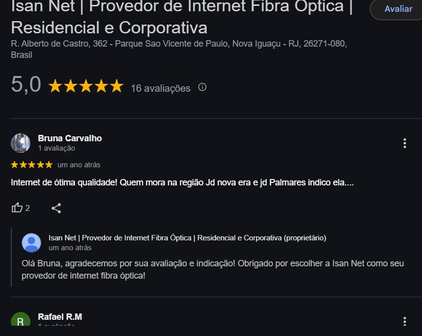 Avaliação Google 1